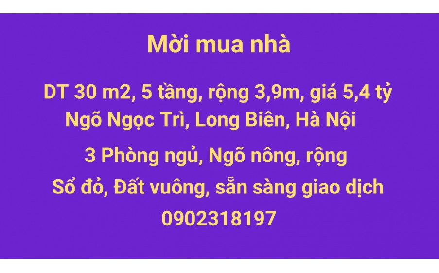 Ngân sách có hạn, đây là một ngôi nhà hợp lý, 30m2, 5T giá 5,4 tỷ 0902318197